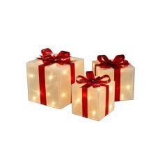 Chomik - Božični okras – 3 LED-darila, 60 lučk, topla bela - LED5756