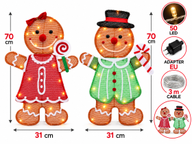 Chomik - Božični okras – LED Medenjaki 70 cm - LED5862