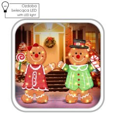 Božični okras – LED medenjaki 70 cm, hladno beli *5862