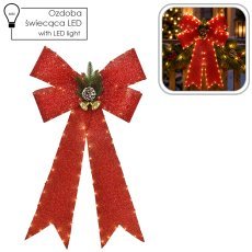 Rdeča božična pentlja LED 80 cm 118L *5886