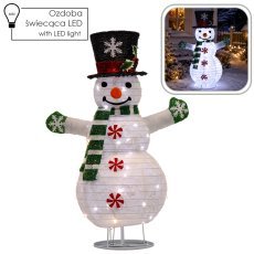 Božični okras – LED-snežak 70 cm, 40 lučk, hladno bela svetloba *5909
