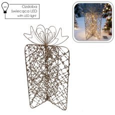 Božični okras – LED-darilo 31 x 50 cm, zlato *6722