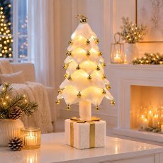Božični okras – bela novoletna jelka 110 cm LED *7767