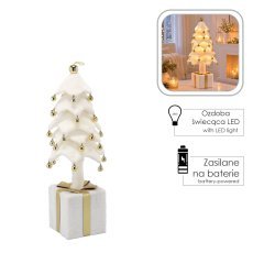 Božični okras – bela novoletna jelka 90 cm z LED-osvetlitvijo *7774