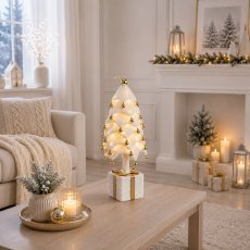 Božični okras – bela smrečica 70 cm LED *7781