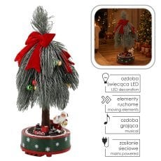 Chomik - Božični okras – Smrečica z vlakcem, 60 cm, LED, melodija - KAI7873