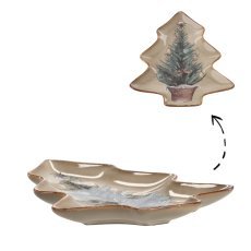 Porcelanski servirni krožnik 29 x 24 x 2,7 cm, božično drevo »Winter Coffee« *6975