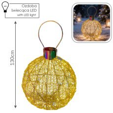 3D LED-praznična dekoracija – rumena bunkica 130 x 80 cm *9860