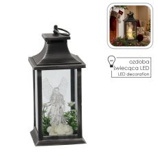 LED-lampion 14 x 14 x 30 cm z angelom in belimi cvetovi *3348
