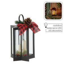 LED-lampion 14 x 14,5 x 23 cm s svečkami v obliki zvezde *3355