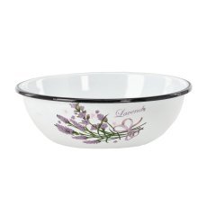 Emajlirana skleda 2,5 l, 24,5 cm, bela, sivka *4338