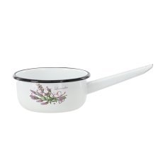 Bel emajliran lonec z ročajem Lavanda, 1,5 l, 16 cm *4390