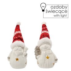 Božična LED-figurica Božiček/snežak, višina 14 cm, pakiranje po 8 kosov *3447