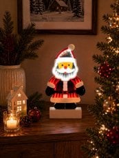 3D božična dekoracija – Božiček z učinkom neskončnega LED-ogledala 15 x 3,8 x 27,6 cm *8483