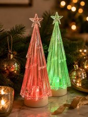 Božični okras – akrilno LED-drevesce 6,5 x 16 cm, pakiranje 12 kosov *9053