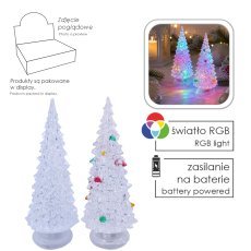 Božični okrasek – akrilno LED-drevesce 7 x 19 cm, različni motivi, prodajno stojalo = 12 kosov *9077