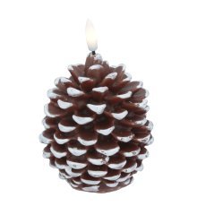 LED-sveča v obliki storža, 8,5 x 13 cm, povoskana *9916