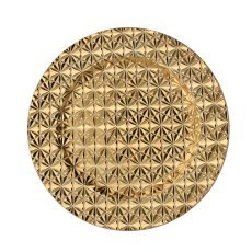 Okrogel podkrožnik 33 x 33 x 1,5 cm z žlebičastim vzorcem v bakreni barvi, pakiranje = 6 kosov *0621
