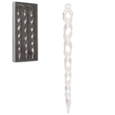 Komplet 3 steklenih okraskov za božično drevo – mavrični trakovi, 18 cm, pakiranje = 6 kos. *1321