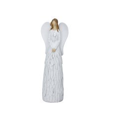 Božična figurica – beli glamurozni angel, 10 x 8 x 29 cm *4292