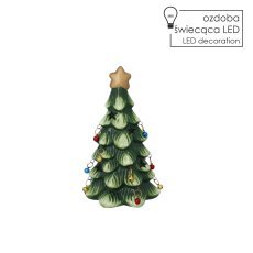 Božična figurica – smrečica z LED-kroglicami, 10,5 x 9,5 x 18,5 cm *4384