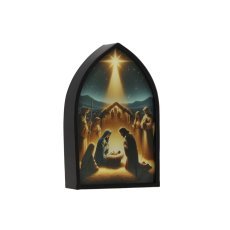LED-slika v okvirju – božične jaslice z zvezdo, 13 x 21 x 4 cm *3752