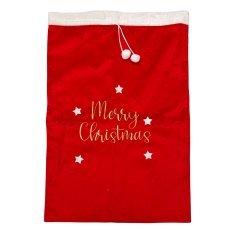 Rdeča vreča za darila Merry Christmas, 60 x 90 cm, pakiranje po 12 kosov *4704