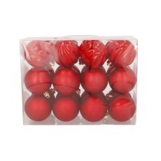 Komplet 24 božičnih kroglic, 6 cm, zlate/srebrne/rdeče *5022