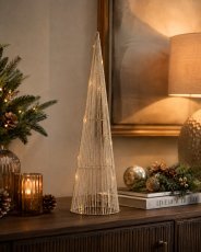 Praznična dekoracija – stožčasto božično drevo LED, 60 cm, zlato *6678