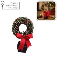 Božični okras – LED-venček v cvetličnem loncu 35 cm *6715