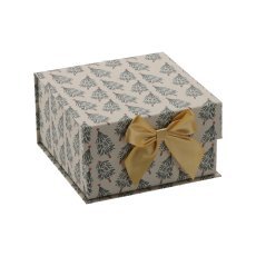 Praznična darilna škatla z zlato pentljo 20 x 20 x 11 cm *8528
