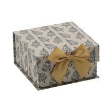 Praznična darilna škatla z zlato pentljo 22,5 x 22,5 x 13,5 cm *8535