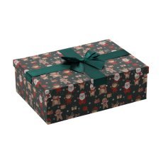 Praznična darilna škatla z zeleno pentljo 28,5 x 20 x 8,5 cm *8580