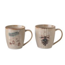 Porcelanasta skodelica 480 ml, različni vzorci »Winter Coffee« *6906