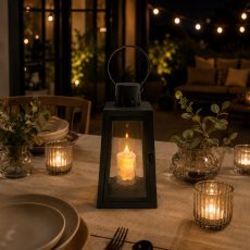 LED-lampion 10,2 x 10,2 x 20,5 cm s svečko *3379