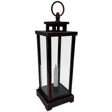 LED-lampion 12 x 12 x 34 cm s svečo *3447