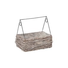 Pleten okrasni zaboj 27 x 18 x 27 cm, beljen videz *0876