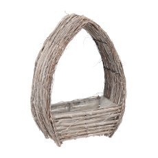 Košarica iz vrbovega protja, 28 x 13 x 44 cm, beljen videz *0890