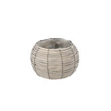 Okrogla pletena okrasna košara 28 x 17 cm, siva *0944