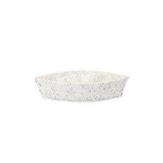 Lesena okrasna posoda v obliki čolna 42 x 16 x 9 cm, bela *1026