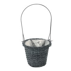 Siva pletena košara za cvetlični lonec 27 x 60 cm *1040