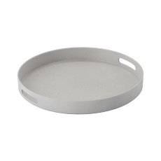 Okrogel dekorativni pladenj 34,5 x 4 cm, siv *0614
