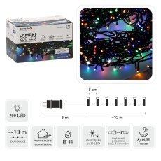 LED lučke 200L, večbarvne + hladno utripanje, dolžina 3 + 10 m, za notranjo/zunanjo uporabo *9492