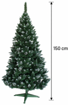 Chomik - Zasneženi bor z bleščicami in storži, 150 cm - TOY0738