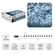 LED lučke Cluster 720L, hladno bele + hladno bel učinek slapu, dolžina 3 + 6 m, za notranjo/zunanjo uporabo *6823