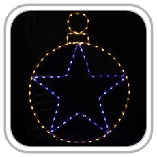 Božična kroglica z zvezdo LED 40 x 52 cm, 107 lučk, topla bela + hladna bela, za notranjo/zunanjo uporabo *6793