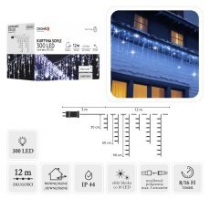 Svetlobna zavesa Icicle 300 LED, hladno bela + hladno utripanje, dolžina 3 + 12 m *9850