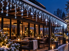 Chomik - Svetlobna zavesa Icicle 300 LED, hladno bela 3+12 m - LED9850