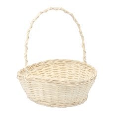 Košara iz ratana 24/18 x 9/27 cm z ročajem – bela *4163