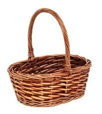 Rjava košara iz ratana z ročajem 30 x 23 x 11,5/28 cm – *5112